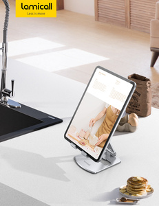 Lamiwall Dt05 Có Thể Điều Chỉnh Có Thể Gập Lại Máy Tính Bảng Đứng Bạc Kim Loại Đứng Cho <span class=keywords><strong>iPad</strong></span> Pro <span class=keywords><strong>Mini</strong></span> Không Khí Cho Galaxy Tab Kindle - Product Image 6