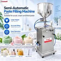 Machine de remplissage pneumatique semi-automatique verticale à piston pour crème exfoliante visqueuse, pâte cosmétique, pommade