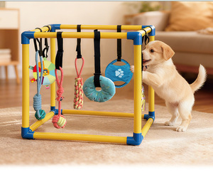 Nuovo Giocattolo per Cani in Vendita, Palestra per Cuccioli in PVC Resistente e Personalizzabile con Cinghie Elastiche e Giochi Sospesi - Product Image 2