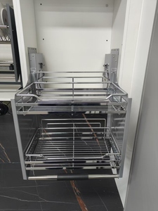 Moderni scaffali <span class=keywords><strong>a</strong></span> due livelli <span class=keywords><strong>a</strong></span> discesa per la conservazione della <span class=keywords><strong>cucina</strong></span> Hardware funzionale serie armadio stoviglie Rack armadi in acciaio - Product Image 6