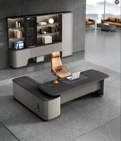 Bureau de direction moderne de luxe en forme de L avec table d'appoint, nouveau modèle de mobilier de bureau