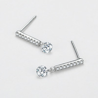925 boucles d'oreilles en argent femmes luxe en gros exquis zircon cubique Style européen et américain bijoux de mode boucles d'oreilles