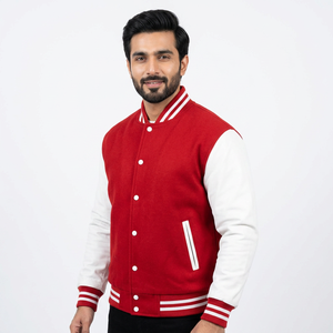 Nouvelle veste d'hiver personnalisée de style baseball avec fermeture éclair et boutons pour homme et femme, vente en gros - Product Image 1