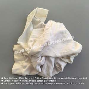 Paños de Limpieza Industriales Resistentes de Algodón Reciclado, Trapos de Felpa Blancos, Trapos de Algodón Marino, Trapos de Sudadera para Limpieza - Product Image 4