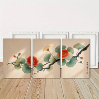 HAOWAI OEMODM 3pcs Seni Dinding Ginkgo Jepang, Cetakan Botani Japandi, Dekorasi Poster Bunga Ginkgo Vintage, Dekorasi Rumah Netral