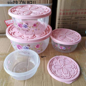 Bán buôn giá rẻ tủ lạnh tươi hộp nhựa thực phẩm lưu trữ container với hoa Nắp - Product Image 2