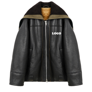 Nouvelle veste en cuir automne-hiver, veste en cuir slim, veste en cuir véritable de motard tendance, vente en gros - Product Image 1