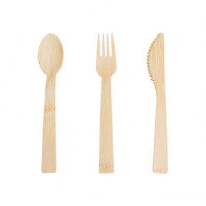 Vente en gros d'usine : Ustensiles de cuisine en pulpe de haute qualité, en matériau naturel, pour cuisine extérieure – Fourchette et cuillère en bambou - Product Image 1