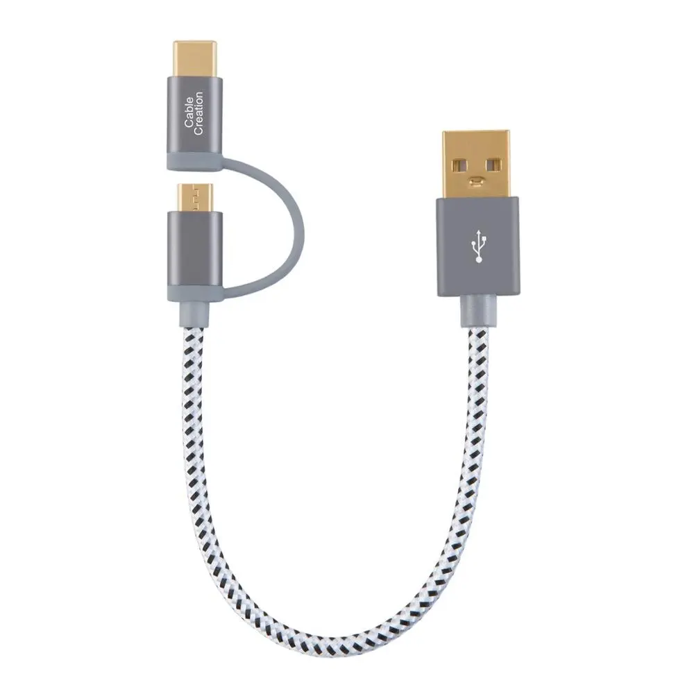 Grosir Kabel USB 2.0 Ke Mikro dengan Kabel USB Tipe-c Male To Micro USB B Female Adapter 2 In 1 Charger