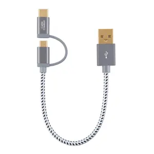 Wholesale USB 2.0 to Micro Cable With USB Type-C Male to Micro USB B Female Adapter 2 in 1 charger cable
