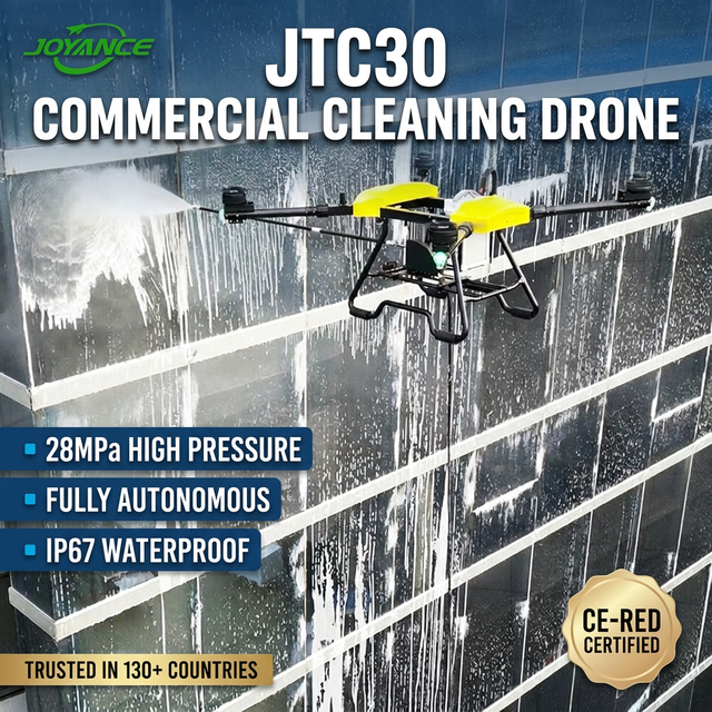 Joyance JTC30 Commercial Cleaning Drone Autonomous High Rise Facade and Solar Panel Washing UAV CE Certified Sprayer Drone