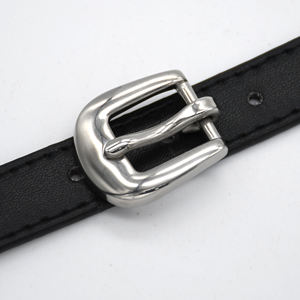 Cloxy 20/25/30mm Acero inoxidable Tri-glide Pin Hebilla de cinturón plateado para cinturón de mujer Hebilla de cinturón de acero inoxidable - Product Image 2
