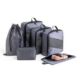 6 pièces de cubes de rangement de voyage matelassés compressibles, sacs de rangement de voyage, organiseurs - Product Image 4