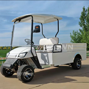 <b>White</b> Two Seater Electric Golf Cart Rear <b>Cargo</b> Box Commercial Utility Transport - Product Image 3