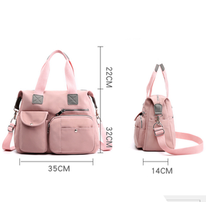 Bolsos de hombro de viaje de gran capacidad para mujer con logotipo personalizado, bolso de moda para mamá con cremallera, bolsa para botella de <span class=keywords><strong>carrito</strong></span> de pañales para bebé. - Product Image 2