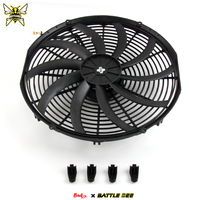 Radiateur électrique 16'' Intercooler Ventilateur fin 12V 150W Poussée/Traction 10 pales Système de refroidissement du moteur Accessoires de voiture de course