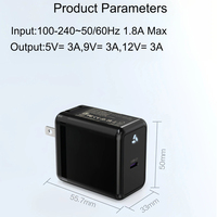 Cargador Personalizado de 65W GaN con Puerto USB-C Único, Enchufe Estadounidense, Certificado ETL, Adaptador de Pared de Carga Rápida PD para Laptop, Teléfono y Tableta