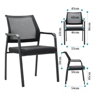 Chaise de conférence empilable en maille robuste avec cadre en plastique renforcé, accoudoirs fixes modernes et garantie de 2 ans
