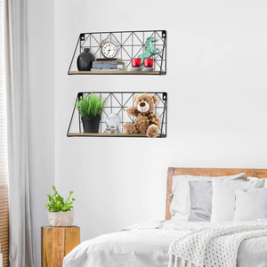 Wooden Wall Mounted Storage Rack Rectangle Durable Multipurpose <b>Shelf</b> For <b>Bedroom</b> Dorm Living Room - Product Image 4