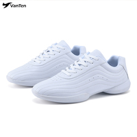 Yingrui microfibre cuir Gym filles blanc chaussures aérobiques jeunesse Cheerleading formation athlétique confortable Jazz chaussures