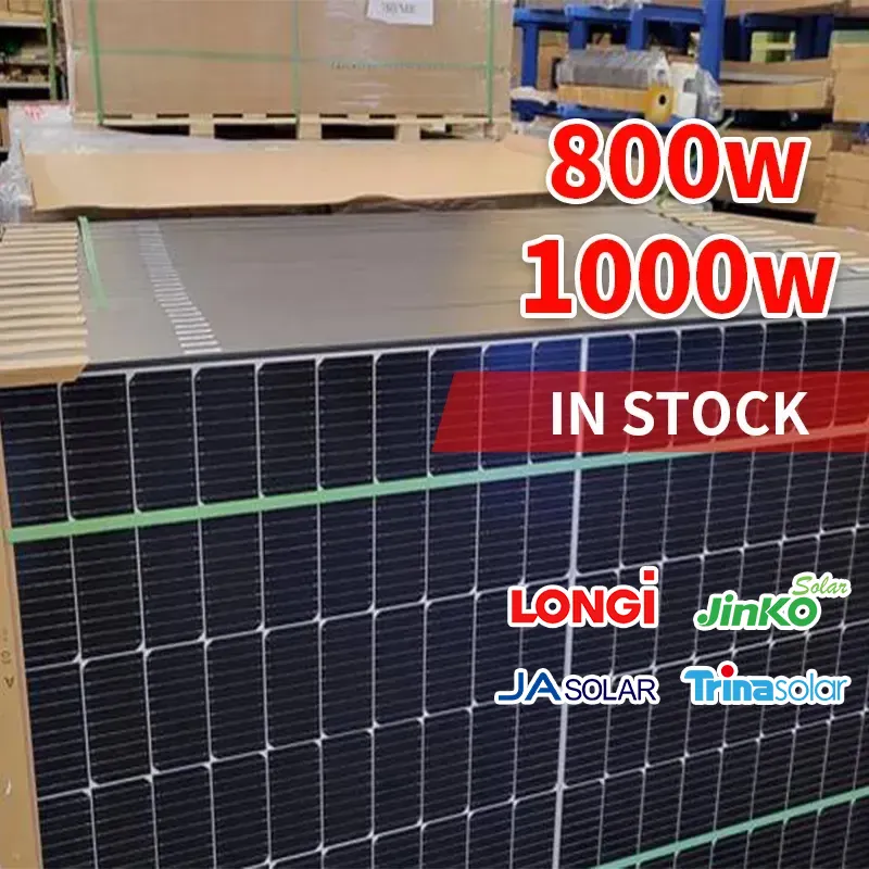 Longi Jinko Vendeurs Paneles Solares Costos 550w 1000w 710 watt 580w Prix Maison Toit Bifacial Topcon Demi-Cellules Panneaux Solaires Mono