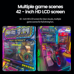 Simulateur de moto dynamique pour deux personnes, machines de jeu d'arcade à pièces, éclairage coloré, divertissement de la ville de jeux vidéo - Product Image 3