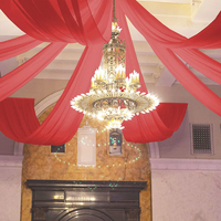 Vente en gros Meilleur prix Rideau drapé de plafond élastique Tissu de fond en mousseline de soie Rideau de fond transparent en mousseline de soie