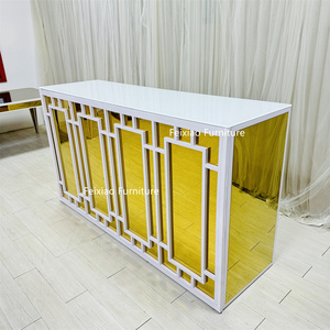 Furnitur <span class=keywords><strong>Bar</strong></span> baja tahan karat Modern Mini, Meja <span class=keywords><strong>bar</strong></span> desain konter meja kristal <span class=keywords><strong>bar</strong></span> dengan kristal gantung - Product Image 6
