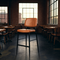 Chaises et ensembles de restaurant commerciaux modernes et minimalistes en fer durable avec mousse haute densité et similicuir pour usage en centre commercial