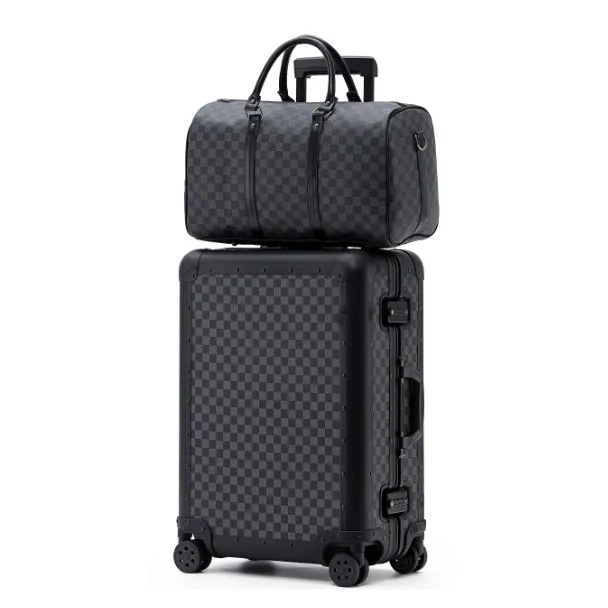 Koffer zum tragen Das neueste Design von Luxus-Aluminiumlegierung leises Rad Auto-Reisetasche Geschäftsgepäckset multifunktional