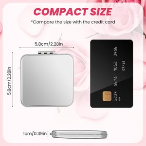 Wholesale Heart square Round Folding Compact Mirror Pocket Custom logo Portable Travel Makeup Mirror - Product Image 5