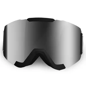 Moon high quality TPU Mirror frame design otg anti fog anti dazzle snow glasses ski snowboard goggles