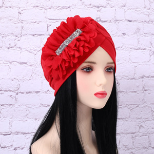 ผ้าโพกหัวฮิญาบสีพื้นสำหรับผู้หญิงมุสลิม รุ่น HZM-<span class=keywords><strong>26095</strong></span>  แบบแอฟริกันไนจีเรีย ประดับมุกและคริสตัล - Product Image 6