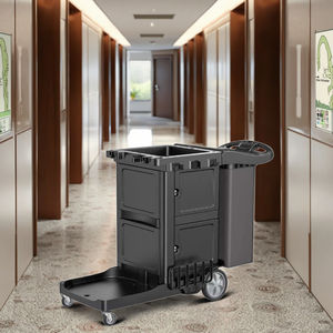 कारखाने प्रत्यक्ष वाणिज्यिक होटल जनक्षेत्रीय सफाई ट्रॉली 4-पहिया 300 एलबी क्षमता इनडोर/आउटडोर उपयोग प्लास्टिक सामग्री कार्ट - Product Image 6