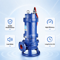 Bomba trituradora sumergible para aguas residuales con certificación CE, IP68, impulsor de corte de hierro fundido para sólidos fibrosos, DN80, 7.5kW, 380V