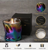 Bougie parfumée artisanale moderne de luxe, pot de bougie parfumée, arôme longue durée, cire de soja de qualité supérieure, verre, mariage, vacances, nouvel an
