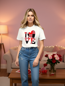 เสื้อเชิ้ตแขนสั้นคอกลมลำลองสำหรับผู้หญิงลายหัวใจวันวาเลนไทน์ผ้าฝ้าย 100% ระบายอากาศได้ดีสำหรับฤดูใบไม้ผลิและฤดูร้อน - Product Image 2