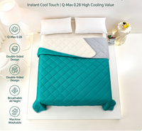Couette d'été en soie Q-Max 0.28 à refroidissement instantané, double face réversible, respirante, douce, légère et respectueuse de la peau