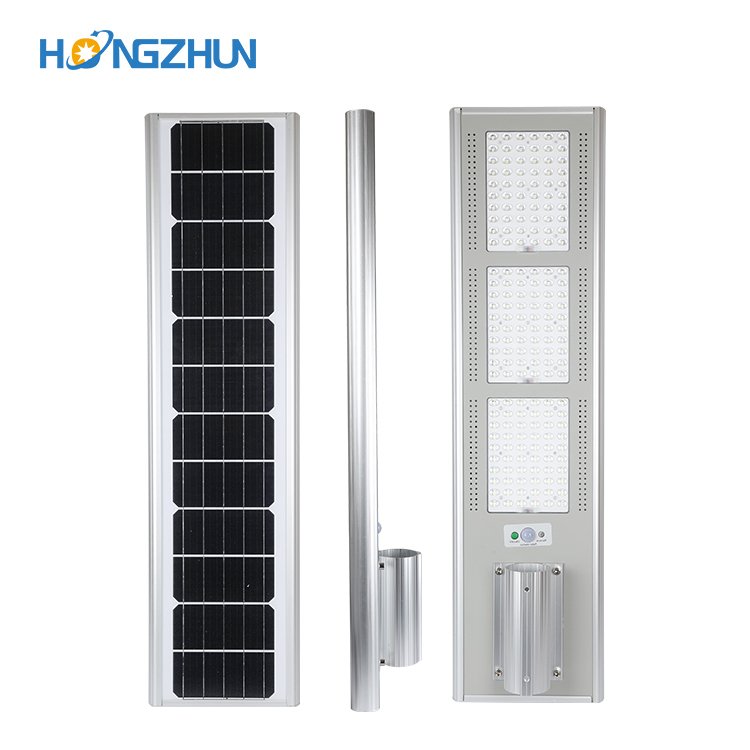 IP65 impermeable al aire libre de 50 vatios 100watt 150watt inteligente todo en uno integrado solar led farola