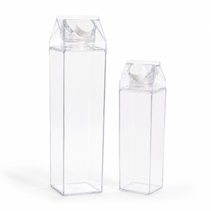 Botellas de Cartón para Leche PET Transparentes al por Mayor con Tapas de Rosca Herméticas para Jugos, Leche, Té, Café y Bebidas Frías - Product Image 1