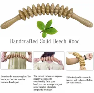 Kit de thérapie de bâton de roulement en bois Outils de drainage lymphatique de massage corporel