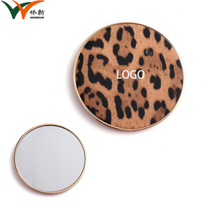 Custom Personalized <b>Small</b> Round Leopard Print Hot Stamping Golden Single-Sided Vanity Makeup Pocket <b>Mirror</b> with Customer Logo - Product Image 3