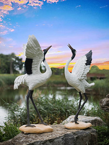 รูปปั้นสัตว์นามธรรมขนาดเท่าตัวจริงที่ปรับแต่งได้, งานแกะสลัก<span class=keywords><strong>นก</strong></span>จากไฟเบอร์กลาส, ของตกแต่งพื้นที่ชมวิว, <span class=keywords><strong>นก</strong></span>กระเรียน<span class=keywords><strong>มงกุฎ</strong></span>แดงที่มีอายุยืนยาว - Product Image 5