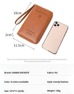 Estuche de Viaje para Pasaporte con Cierre Largo y Protección RFID 2024, Almacenamiento Multifuncional de Documentos, Tecnología RFID, Bolsa Promocional Premium - Product Image 2