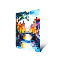 Tableau sur toile moderne et artistique de paysage urbain, impression jet d'encre HD, peinture de paysage de rue impressionniste pour salon, vente en gros