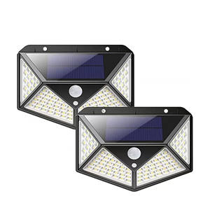 Lampe solaire murale à détecteur de mouvement 100 LED IP65, éclairage de sécurité extérieur, décoration de balustrade de jardin, lampadaire solaire - Product Image 1