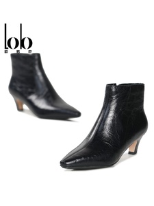 Stivaletti Invernali Formali da <span class=keywords><strong>Donna</strong></span> con Comoda Cerniera e Rialzo, Scarpe Morbide a Punta con Motivo Tinta Unita - Product Image 6