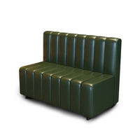 Banquette moderne en similicuir marron capitonnée à deux places pour salon, restaurant ou comme chaise de salon