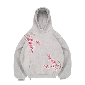 <span class=keywords><strong>Felpa</strong></span> Oversize Personalizzata con <span class=keywords><strong>Stampa</strong></span> Grafica Sakura, Stile <span class=keywords><strong>Giapponese</strong></span> in Cotone Pesante, Pullover con Cappuccio all'Ingrosso - Product Image 1