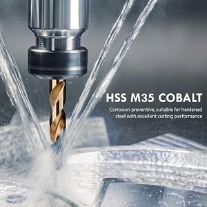 4241 HSS <span class=keywords><strong>Set</strong></span> mata bor putar Amber Finish, 19 BH baja kecepatan tinggi untuk logam keras Diameter 5mm dengan wadah plastik - Product Image 4